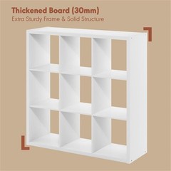 Pemberly Row 9-Cube Media Storage Organizer in Engineered Wood White