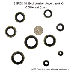 130Pcs Self-Centered Bonded Seal Oil Washers Gasket Assortment Kit for Plumbing,
