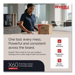 WypAll 34865 X60 12.5″ x 13″ 1/4 Fold General Clean Cloths (76/Bx, 12 Bx/Ct) New