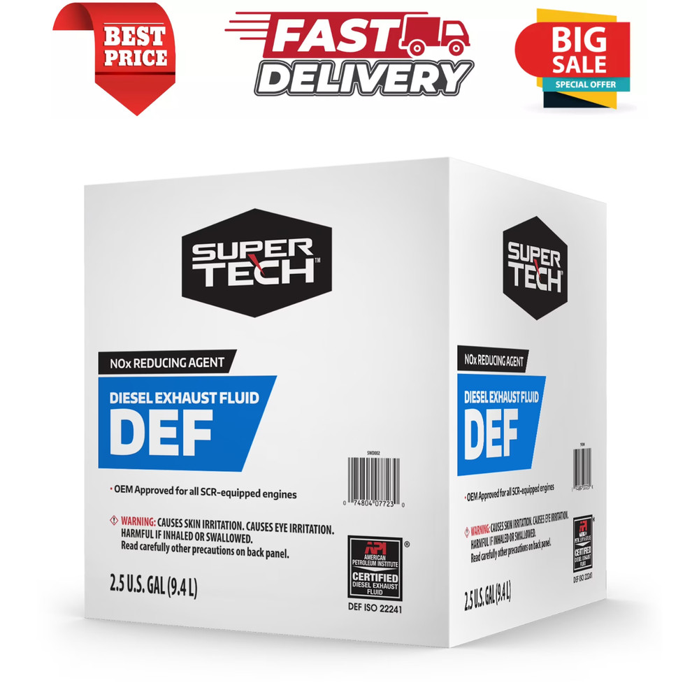 Super Tech DEF 2.5 Gallon, 9.4L for Diesel Fuel Vehicles, Free Shipping