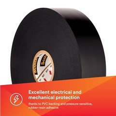 3M Scotch Vinyl Electrical Tape Super 88, 3/4 in x 44 ft, Black, 1 roll, Premium