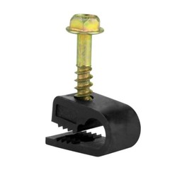 Skywalker Single Cable Flexible Screw Clips (100 Pack, Screw Depth: 7/8″, Black)