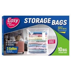 10PCS 3 Gallon Zipper Lock Storage Bags,16″x18″,Reusable Extra Large