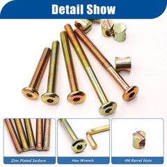 Bronze Crib Screws M6x40mm/50mm/60mm/70mm/80mm 16 Piece Set Hardwood Baby Bed