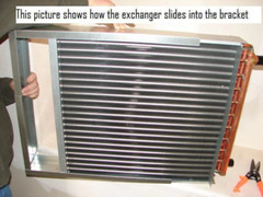 14×18 Water to Air Heat Exchanger 1″ Copper Ports With Install Kit