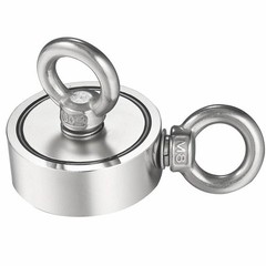 1000LB Double Sided Neodymium Fishing Magnet Round Strong Pulling Force Treasure