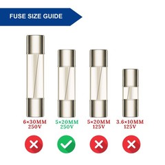 315mA (0.315A) GMA Glass Fuses, 5x20mm (0.20 x 0.79inches), 250V Fast-Blow, F…