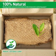 50 Pcs, 10.6″ x 14.5″ Bubble Cushioning Wrap Honeycomb Packing Paper Sheets