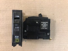 Square D QHB QHB120 1 Pole 20 Amp 120V 65KA Circuit Breaker Yellow Lot Of 2