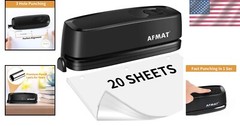 Professional Electric 3 Hole Punch – Effortless 20 Sheet Capacity, Sleek Black