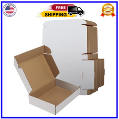 9x6x2 Shipping Boxes Set of 50, White Small Corrugated Cardboard Box, Mailer Box