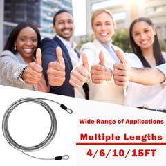 1/8inch Stainless Steel Security Cable 4/6/10/15FT Luggage Lock Safety Wire Flex