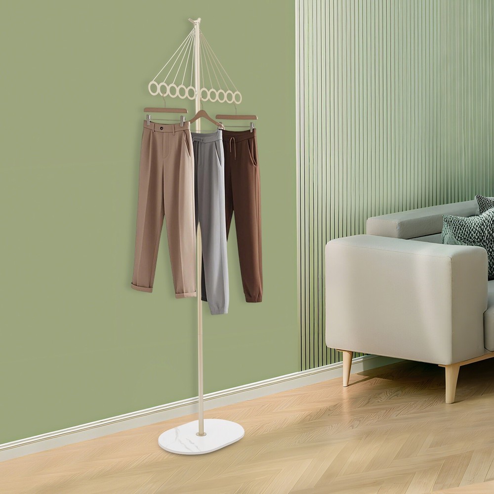 ‎Coat Shelf Metal Clothing Display Rack Entrance Clothing Rack with 10 Hooks