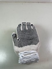Dotted String Knit Gloves Both Sides Black PVC Dots (5x 12 Pairs) 60pr Gloves L