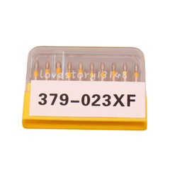 10 Burs Dental Diamond Burs FG Egg Football 379/023XF Extra Fine Grit High Speed