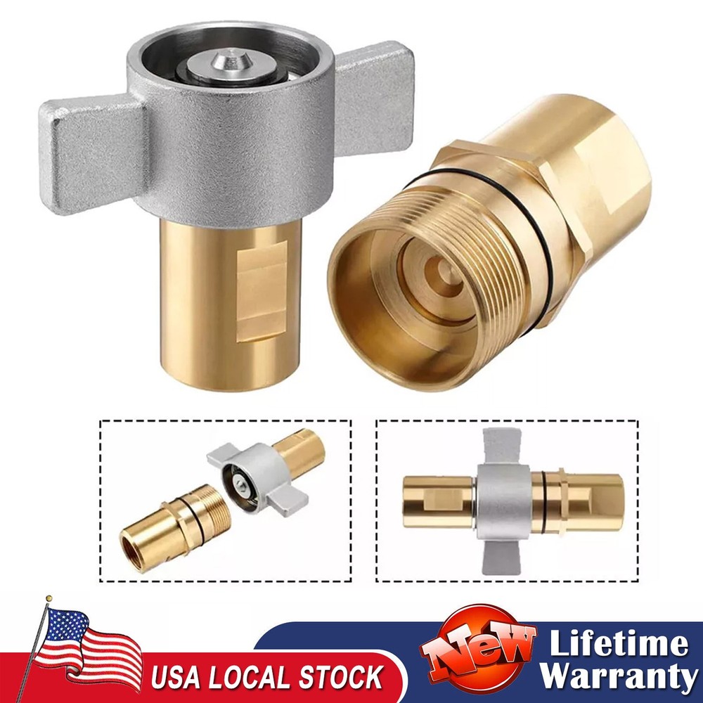 1″ NPT Wet-Line Wing Nut Hydraulic Quick Disconnect Coupler / Coupling Set NEW