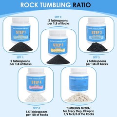 Rock Tumbler Grit and Ceramic Tumbling Media 4 Pounds, 4 Pounds
