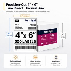 4×6 Thermal Labels 500 Fanfold – Rollo – 1 Stack | 500 Labels, White