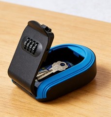 Blue Frosted ABS Plastic Indoor and Outdoor Wall Mounted Key Storage Key Box