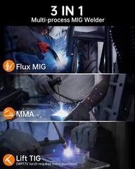 HITBOX HBM200 UNT Digital Welder 110V 220V Dual Voltage 3IN1 MIG MMA TIG Orange