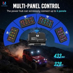Wireless Range 328FT/164FT Switch Panel Car LED Accessories Circuit Relay System