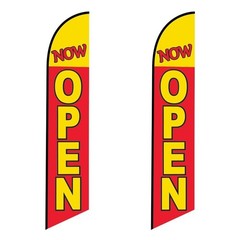 Pack of 2 – Now Open 15FT Swooper Feather Flag Banner Outdoor Advertising…