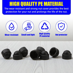 30 PCS M8×14Mm Hex Nut Plastic Screw Head Bolt Covers Caps Dome Plastic Protecti