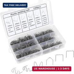 1200PCS Plastic Welding Staples, 6 Sizes 0.6mm 0.8mm Big Wave Plastic Welder USA