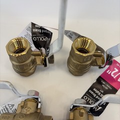 4 Apollo 1/2 in NPT Brass Ball Valve Full Port FNPT x FNPT Inline 94Alf-103-01A