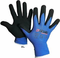 12 Pair Diesel BLUE Safety Gloves Latex Coated Grip
