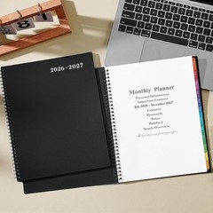 2026-2027 Monthly Calendar Planner: Unruled Pages with Colorful Tabs, 8.5″ x 11″
