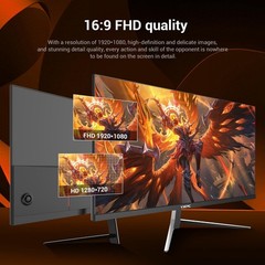 24 inch Computer Gaming Monitor 100Hz,Built-in Speakers,1080P Display,Ergonom…