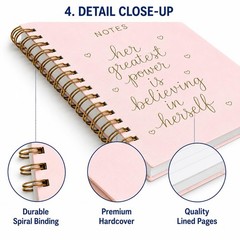 Spiral Notebook – 6×8 Inches Dayna Lee Collection Wirebound Hardcover Spiral …
