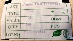 100 ohm 1/2Watt BLUE Carbon Film Resistors 5% You get 10 resistors