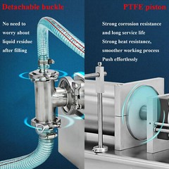 600ml Liquid Paste Filling Machine Pneumatic Bottle Pack Piston Filler + Hopper.
