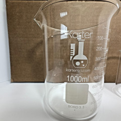 Karter Glass Beaker Set 50 100 250 500 1000mL Borosilicate Lab Set 5pc