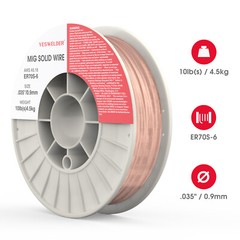 ER70S-6 .035″ 0.9mm-10 Lbs Spool (2 Rolls) Carbon Steel Mig Solid Welding Wire