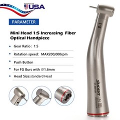 SANDENT 1:5 Increasing Fiber Optic LED Electric Contra Angle Handpiece Turbine