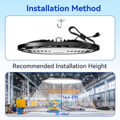 2Pack 100W UFO LED High Bay Light Industrial Commercial Warehouse Factory Light