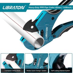 Libraton PVC Cutter 1-5/8″，PVC Pipe Cutter, Pex Cutter 1-1/4″, Mini Tube Cutter