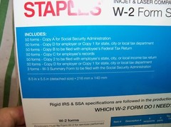 50 Count Pack of Staples 2017 IRS Tax W-2 6-Part Form Sets Brand New PC / Mac W2