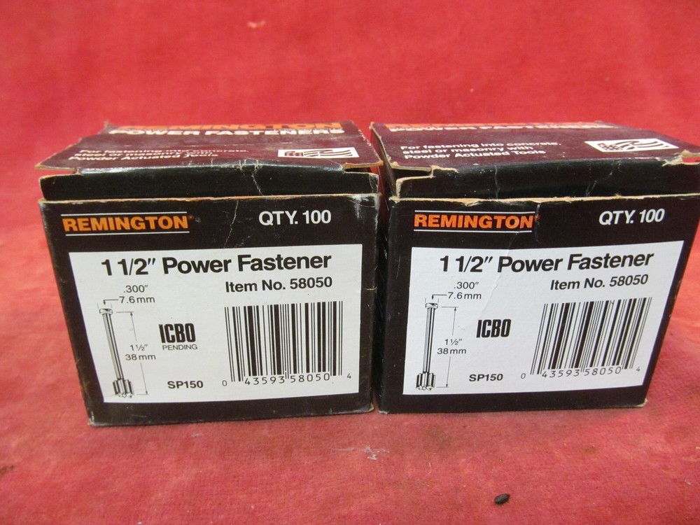 2 BOXES OF REMINGTON 58050 1 1/2″ POWER FASTENERS