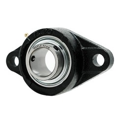 UCFL204 Flange Bearing 20mm Bore, Oval 2-Bolt, Solid Base, 3 Lips Seal (Qty 1)