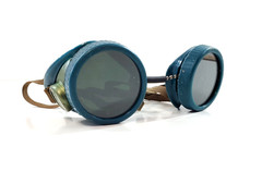 Vintage Oxweld Green Plastic Welding Safety Goggles Glass Lenses Steampunk