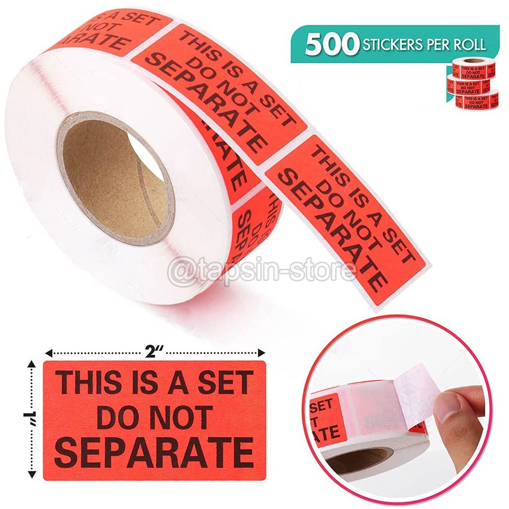 2-20 Rolls 500 Labels/R 1×2 This Is a Set Do Not Separate Sticker Warning Label