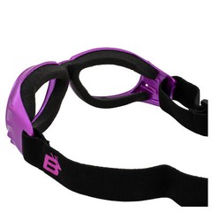 Birdz Eyewear Eagle Women’s Purple Foam Padded Motorcycle Goggles Clear Lenses