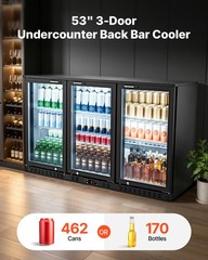VEVOR 11.4 Cu.Ft Back Bar Cooler Commercial Beverage Refrigerator Under Counter