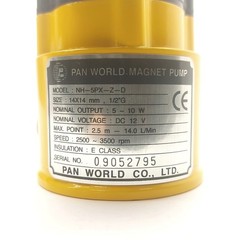 Pan World NH-5PX-Z-D Brushless DC Magnet Pump, 14L/min, 2.5m Head, 1/2″NPT, 12V