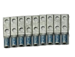 LOT OF 9 BURNDY YA6CL2TC10 BLUE DIE 2 HOLE LUG 6AWG 374/7