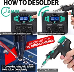 Soldering Iron Desoldering Station Kit with Upgraded Desolder Tool, 110W EVO Sol